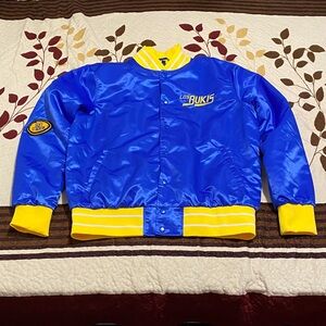 Los Bukis Stylish Blue and Yellow Rams colors Bomber Jacket